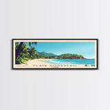 Playa Rodadero, Colombia Panoramic Beach Print, Vacation Gift, Colombia Wall Art, Framed Canvas Print, Framed Beach Painting