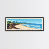 Playa Zicatela, Mexico Panoramic Print, Vacation Gift, Mexico Wall Art, Beach Painting, Beach Decor, Large Wall Art, Wood Frame Art