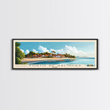 Porto de Galinhas, Brazil Panoramic Print, Vacation Gift, Brazil Wall Art, Beach Painting, Beach Decor, Large Wall Art, Wood Frame Art