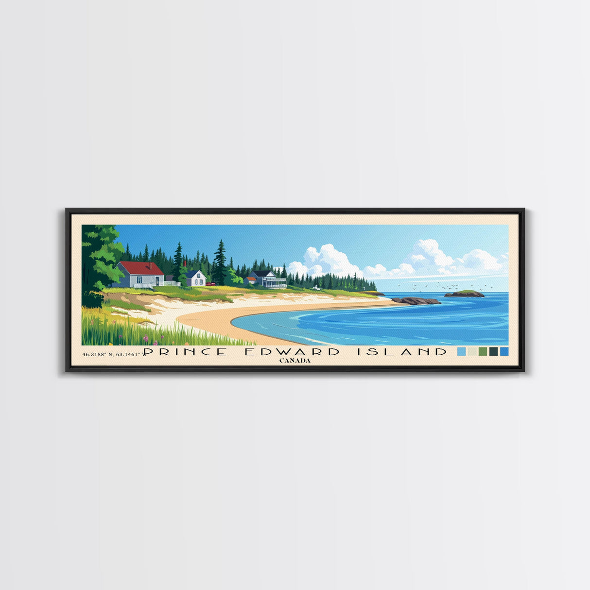 Prince Edward Island, Canada Panoramic Print, Vacation Gift, Canada Wall Art, Beach Painting, Beach Decor, Beach Or Lakehouse Art