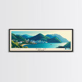 Pui O, Hong Kong Panoramic Print, Vacation Gift, Hong Kong Wall Art, Beach Painting, Beach Decor, Large Wall Art, Wood Frame Art