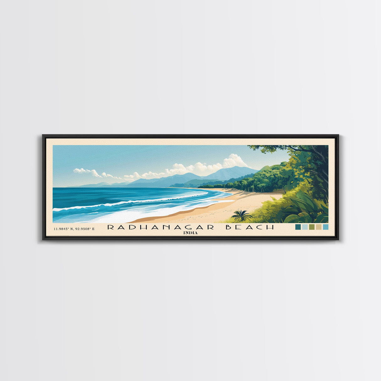 Radhanagar Beach, India Panoramic Print, Vacation Gift, India Wall Art, Vacation Wall Art, Vacatation Memories, Beach Decor, Beach Or Lakehouse Art