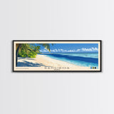 Rangiroa, France Panoramic Print, Vacation Gift, France Wall Art, Beach Painting, Beach Decor, Large Wall Art, Wood Frame Art