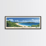 Rendezvous Bay, Anguila Panoramic Beach Print, Vacation Gift, Anguila Wall Art, Framed Canvas Print, Framed Beach Painting