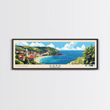 Saba, Netherlands Panoramic Print, Vacation Gift, Netherlands Wall Art, Beach Painting, Beach Decor, Large Wall Art, Wood Frame Art