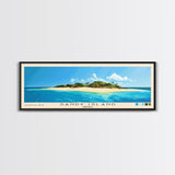 Sandy Island, Anguila Panoramic Print, Vacation Gift, Anguila Wall Art, Beach Painting, Beach Decor, Large Wall Art, Wood Frame Art