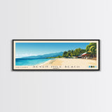 Seven Mile Beach, Jamaica Panoramic Print, Vacation Gift, Jamaica Wall Art, Beach Painting, Beach Decor, Large Wall Art, Wood Frame Art