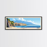 Sicily, Italy Panoramic Beach Print, Vacation Gift, Italy Wall Art, Beach Painting, Beach Decor, Beach Painting