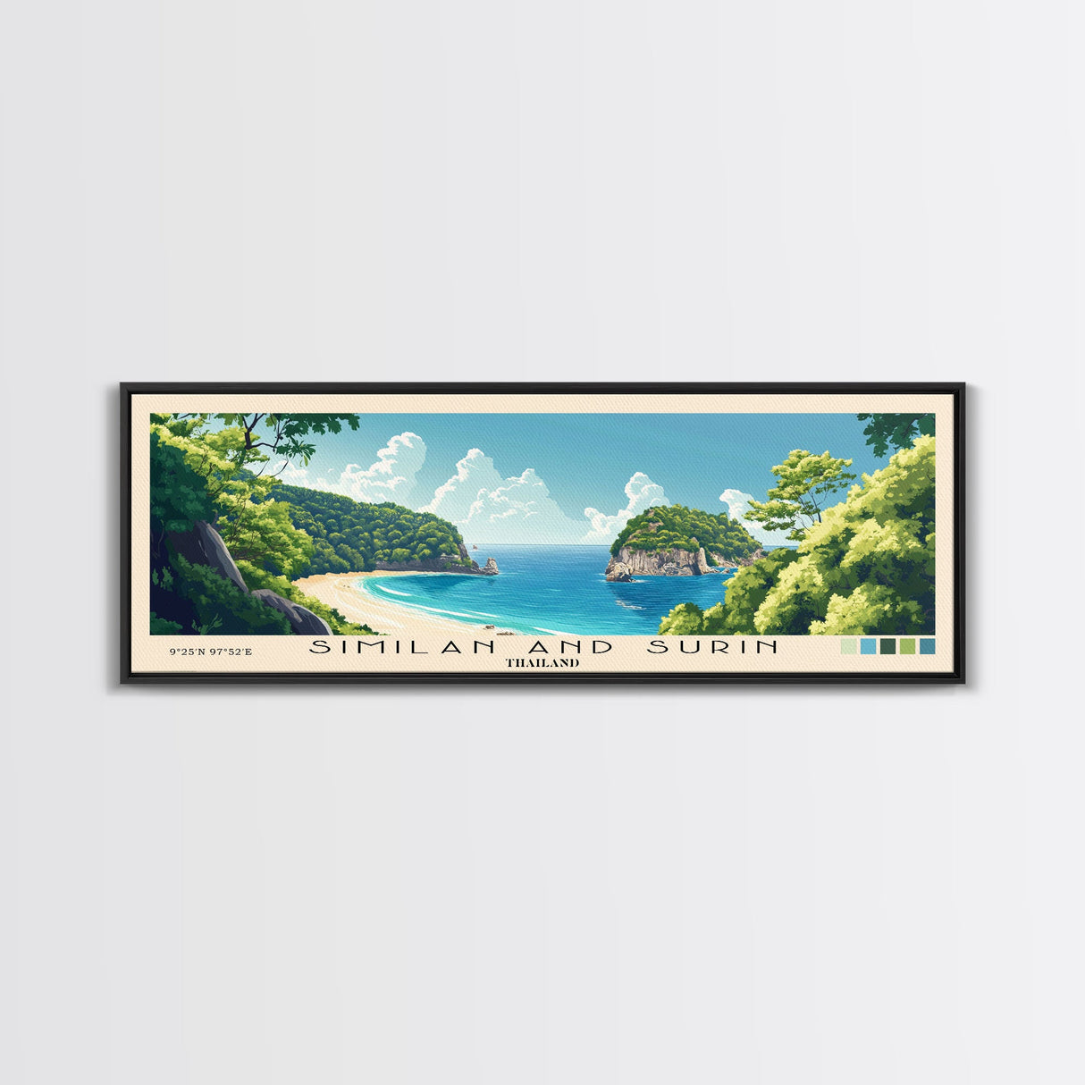 Similan and Surin, Thailand Panoramic Print, Vacation Gift, Thailand Wall Art, Vacation Wall Art, Vacatation Memories, Beach Decor, Beach Or Lakehouse Art