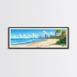 South Beach, Florida Panoramic Print, Vacation Gift, Florida Wall Art, Beach Painting, Beach Decor, Beach Or Lakehouse Art