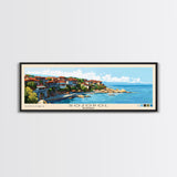 Sozopol, Bulgaria Panoramic Beach Print, Vacation Gift, Bulgaria Wall Art, Beach Painting, Beach Decor, Beach Painting