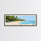 Sun Island Beach, Maldives Panoramic Print, Vacation Gift, Maldives Wall Art, Beach Painting, Beach Decor, Large Wall Art, Wood Frame Art