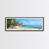 Tobacco Caye, Belize Panoramic Print, Vacation Gift, Belize Wall Art, Beach Painting, Beach Decor, Large Wall Art, Wood Frame Art