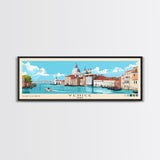 Venice, Italy Panoramic Beach Print, Vacation Gift, Italy Wall Art, Framed Canvas Print, Framed Beach Painting