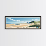 West Sands, Scotland Panoramic Print, Vacation Gift, Scotland Wall Art, Beach Painting, Beach Decor, Large Wall Art, Wood Frame Art