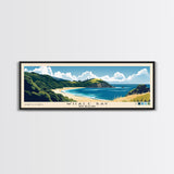 Whale Bay, New Zealand Panoramic Beach Print, Vacation Gift, New Zealand Wall Art, Framed Canvas Print, Framed Beach Painting