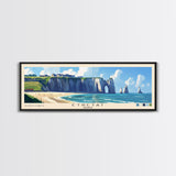 Étretat, France Panoramic Beach Print, Vacation Gift, France Wall Art, Beach Painting, Beach Decor, Beach Painting