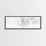 Panoramic Chattanooga City Map, Tennessee Art, Map Print, Minimalist Wall Art, Canvas Art, Housewarming Gift, Street Map Art, Closing Gift