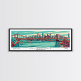 Philadelphia Pennsylvania Panoramic Travel Poster Framed Canvas Print, Mid Century Modern Art, Pop Art Style, Wall Art, Home Decor, Wall Hanging