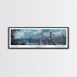 Portland Oregon Panoramic Print, Unique Framed Canvas Print, Travel Poster Art, Wall Hanging, Living Room Decor, Artistic Gift