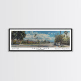 Santa Ana California Panoramic Print, Elegant Framed Canvas Print, Travel Poster Art, Home Decor, Living Room Wall Art