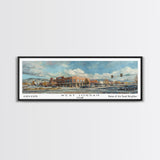 West Jordan Utah Panoramic Framed Canvas Print, Artistic Travel Poster, Retro Wall Art, Unique Living Room Decor, Office Gift Idea