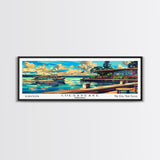 Chesapeake Virginia Panoramic Travel Poster Framed Canvas Print, Mid Century Modern Art, Pop Art Style, Wall Art Decor, Home Decoration