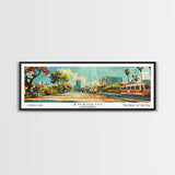 Anaheim California Panoramic Wall Art, Retro Pop Art Framed Canvas Print, Mid Century Modern Travel Poster, Living Room Decor, Wall Hanging