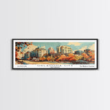 Oklahoma City Oklahoma Panoramic Wall Art, Mid Century Modern Framed Canvas Print, Retro Pop Art Travel Poster, Home Decor, Office Art, Gift Idea, Living Room Wall Hanging