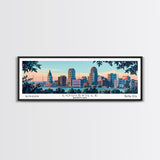 Louisville Kentucky Panoramic Wall Art, Mid Century Modern Framed Canvas Print, Retro Pop Art Travel Poster, Living Room Decor