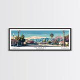 Menifee California Panoramic Wall Art, Mid Century Modern Framed Canvas Print, Retro Pop Art Travel Poster, Living Room Art