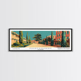 Montgomery Alabama Panoramic Wall Art, Mid Century Modern Framed Canvas Print, Retro Pop Art Travel Poster, Home Wall Art