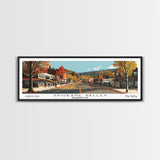 Spokane Valley Washington Panoramic Painting, Mid Century Modern Framed Canvas Print, Retro Pop Art Travel Poster, Wall Hanging for Home Decor