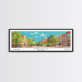 Syracuse New York Panoramic Painting, Mid Century Modern Framed Canvas Print, Retro Pop Art Travel Poster, Home and Office Wall Art Decor