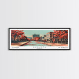 Augusta Georgia Panoramic Painting, Framed Canvas Print, Mid Century Modern Wall Art, Retro Pop Art Travel Poster, Living Room Decor, City Art