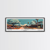 Gilbert Arizona Panoramic Painting, Framed Canvas Print, Mid Century Modern Wall Art, Retro Pop Art Travel Poster, Office Art, Cityscape Decor, Gift Idea