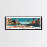 Glendale Arizona Panoramic Painting, Mid Century Modern Framed Canvas Print, City Art, Retro Pop Art Travel Poster, Living Room Decor, City Wall Art, Home Office Decor