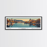 Knoxville Tennessee Panoramic Painting, Framed Canvas Print, Mid Century Modern Wall Art, Retro Pop Art Travel Poster, Cityscape Decor, Living Room Art, Office Wall Art