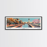 Las Vegas Nevada Panoramic Painting, Framed Canvas Print, Mid Century Modern Wall Art, Retro Pop Art Travel Poster, Cityscape Decor, Living Room Art, Office Wall Art