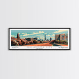 Oklahoma City Oklahoma Panoramic Wall Art, Mid Century Modern Framed Canvas Print, Retro Pop Art Travel Poster, Office Decor, Gift Idea