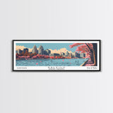 Raleigh North Carolina Panoramic Wall Art, Mid Century Modern Framed Canvas Print, Retro Pop Art Travel Poster, Office Decor, Gift Idea