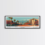 San Bernardino California Panoramic Wall Art, Mid Century Modern Framed Canvas Print, Retro Pop Art Cityscape, Travel Poster, Living Room Decor