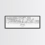 Panoramic Denver City Map, Colorado Art, Map Print, Minimalist Wall Art, Canvas Art, Housewarming Gift, Street Map Art, Closing Gift