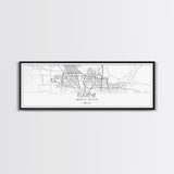 Panoramic Eugene City Map, Oregon Art, Map Print, Minimalist Wall Art, Canvas Art, Housewarming Gift, Street Map Art, Closing Gift