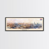 Arnhem Netherlands Wall Art, Panoramic Travel Poster, Panoramic Framed Canvas Print, City Wall Art, Wall Hanging Home Decor, Travel Art