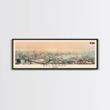 Belgrade Serbia Panoramic Travel Poster, Framed Canvas Print or Metal Wall Art, Travel Art, Home Decor, Panoramic Painting, Midcentury Art