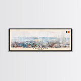 Craiova Romania Travel Print Wall Art, Panoramic City Art, Travel Art, Wall Decor, Vacation Gift, Framed Canvas Print Or Metal Art