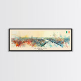 Dublin Ireland Panoramic Travel Poster, Framed Canvas Print or Metal Wall Art, Travel Art, Home Decor, Panoramic Painting, Midcentury Art