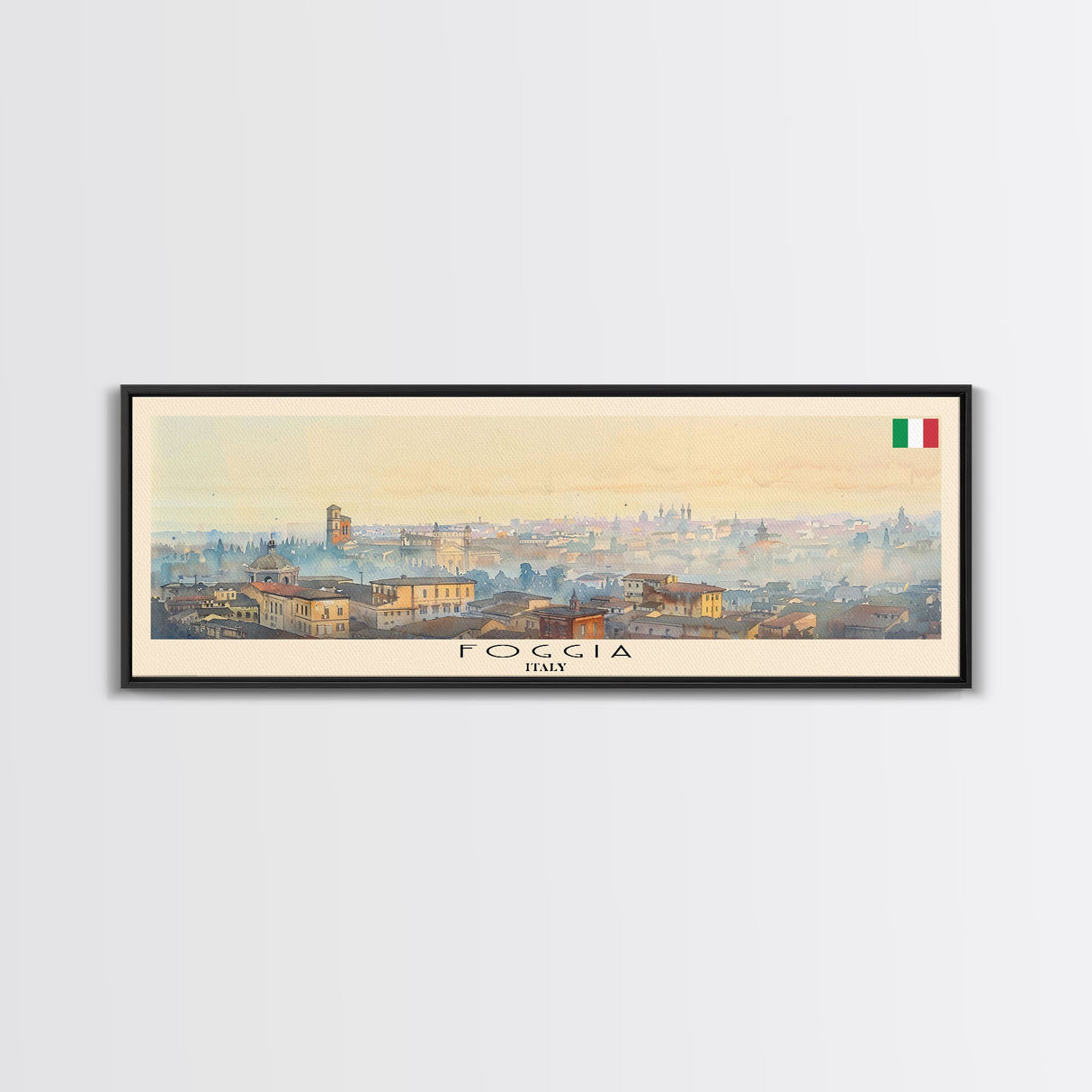 Foggia Italy Wall Art, Panoramic Travel Poster, Panoramic Framed Canvas Print, City Wall Art, Wall Hanging Home Decor, Travel Art