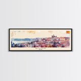 Gijón Spain Travel Print Wall Art, Panoramic City Art, Travel Art, Wall Decor, Vacation Gift, Framed Canvas Print Or Metal Art